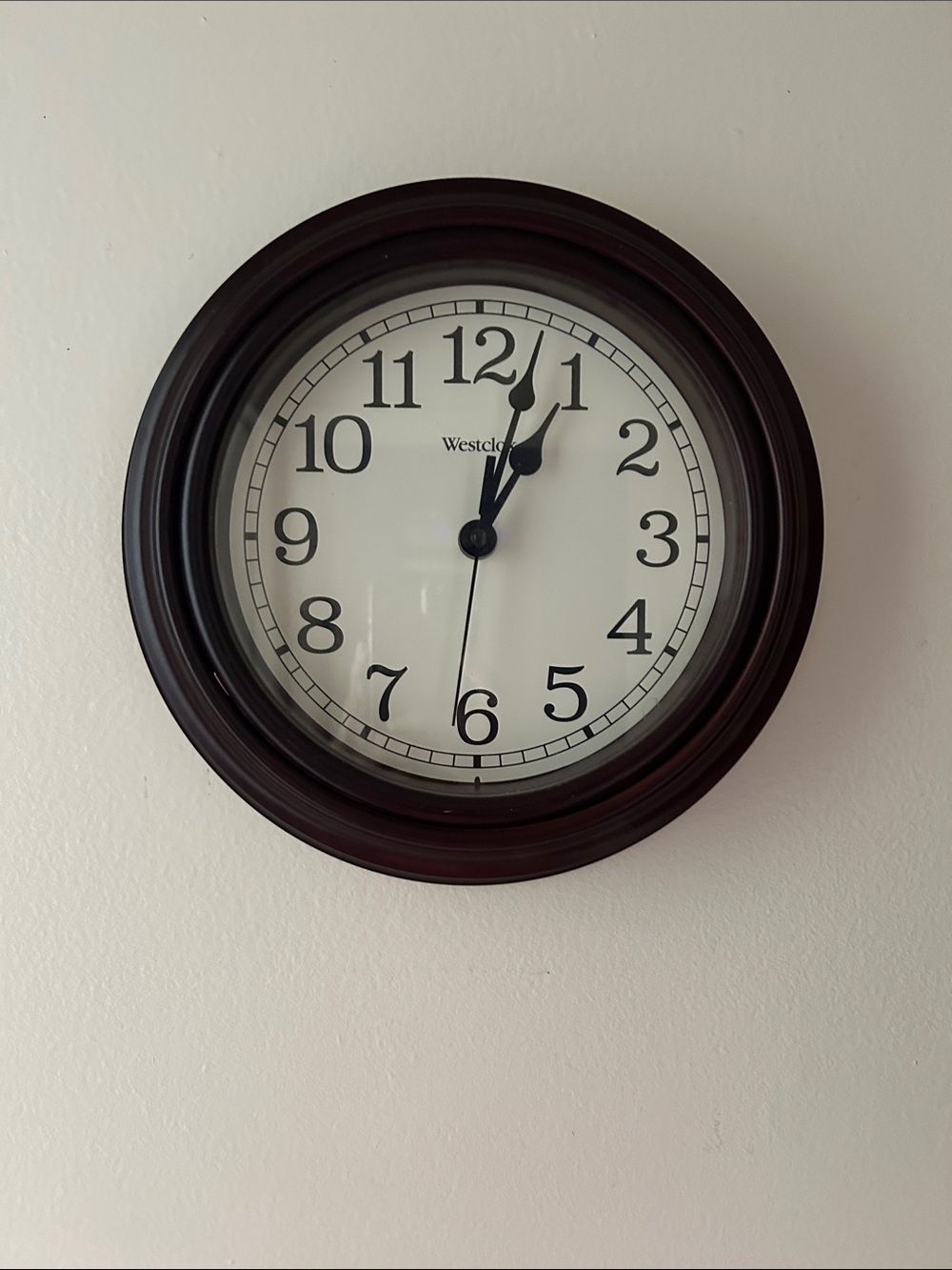Westclox Classic Round Wall Clock in Dark Brown